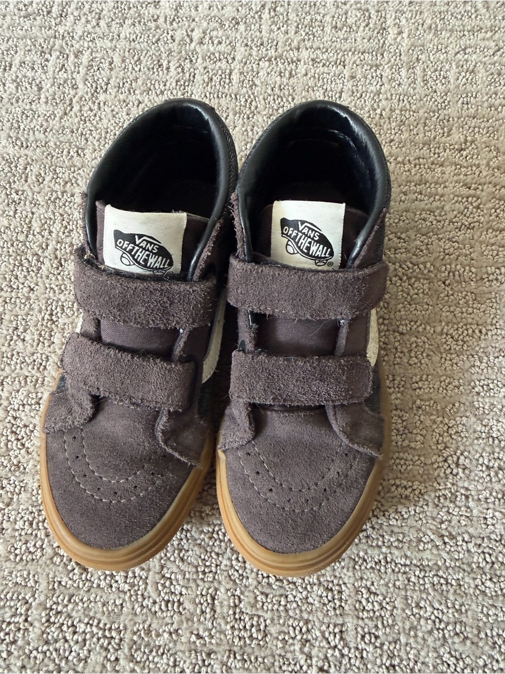Vans Kids Brown Suede Velcro Sneakers